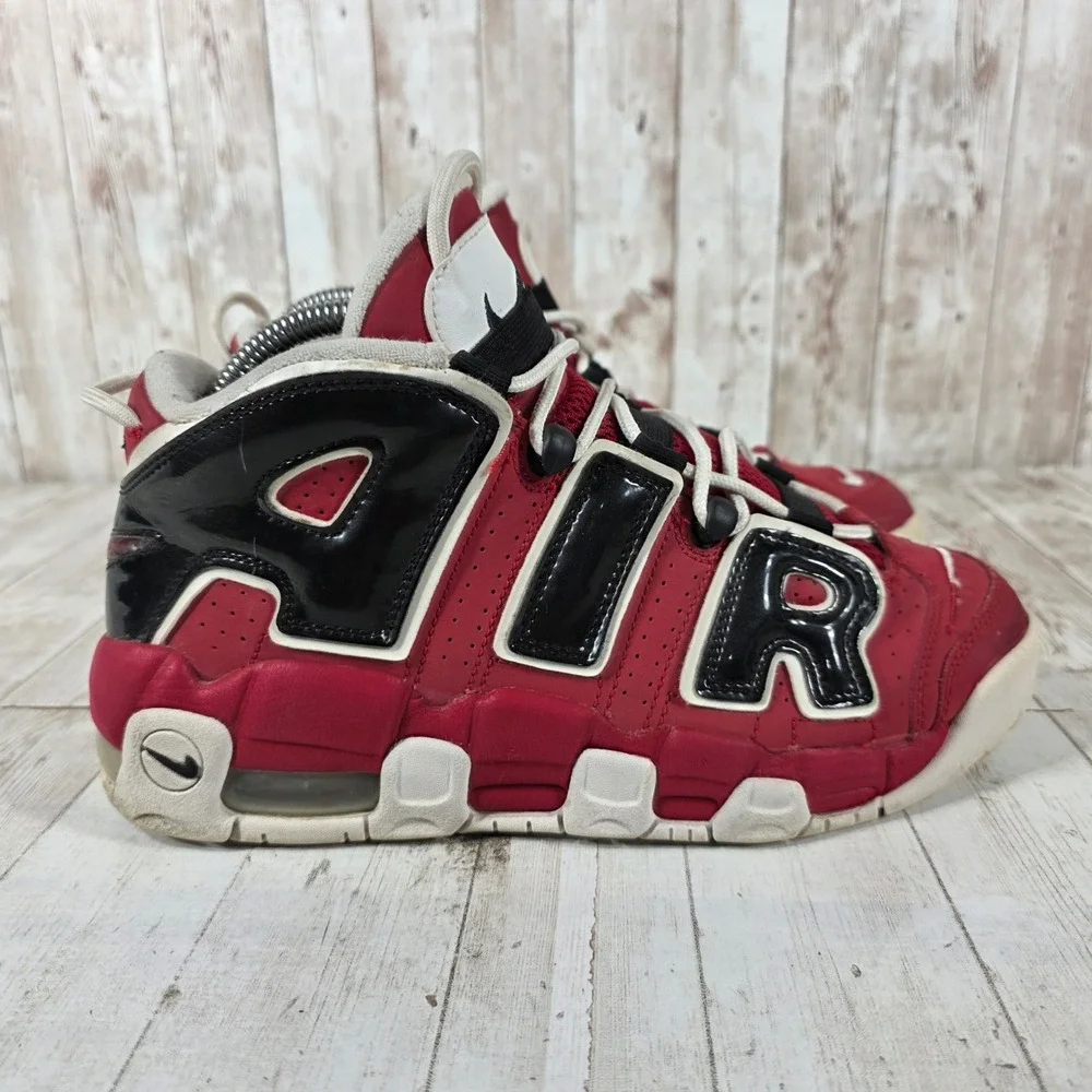 Nike Air More Uptempo GS Bulls Varsity Red Black 415082-600 Mens 6.5Y Kids